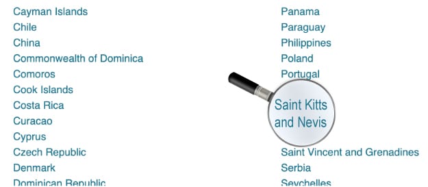 Services in the offshore jurisdiction of Nevis